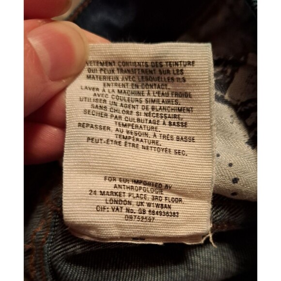 Anthropologie Picro Letterpress Mid-Rise Skinny Denim Jeans US 27 Split Ankle - Picture 14 of 14